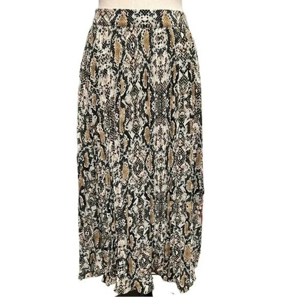 Love & Piece Maxi Pleated Skirt Snake Print Size L - Picture 6 of 6